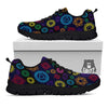 Flowers Seven Chakras Print Pattern Black Sneaker-grizzshop