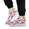 Flowers Skull Pink Print Pattern White Athletic Shoes-grizzshop