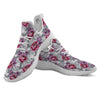 Flowers Skull Pink Print Pattern White Athletic Shoes-grizzshop