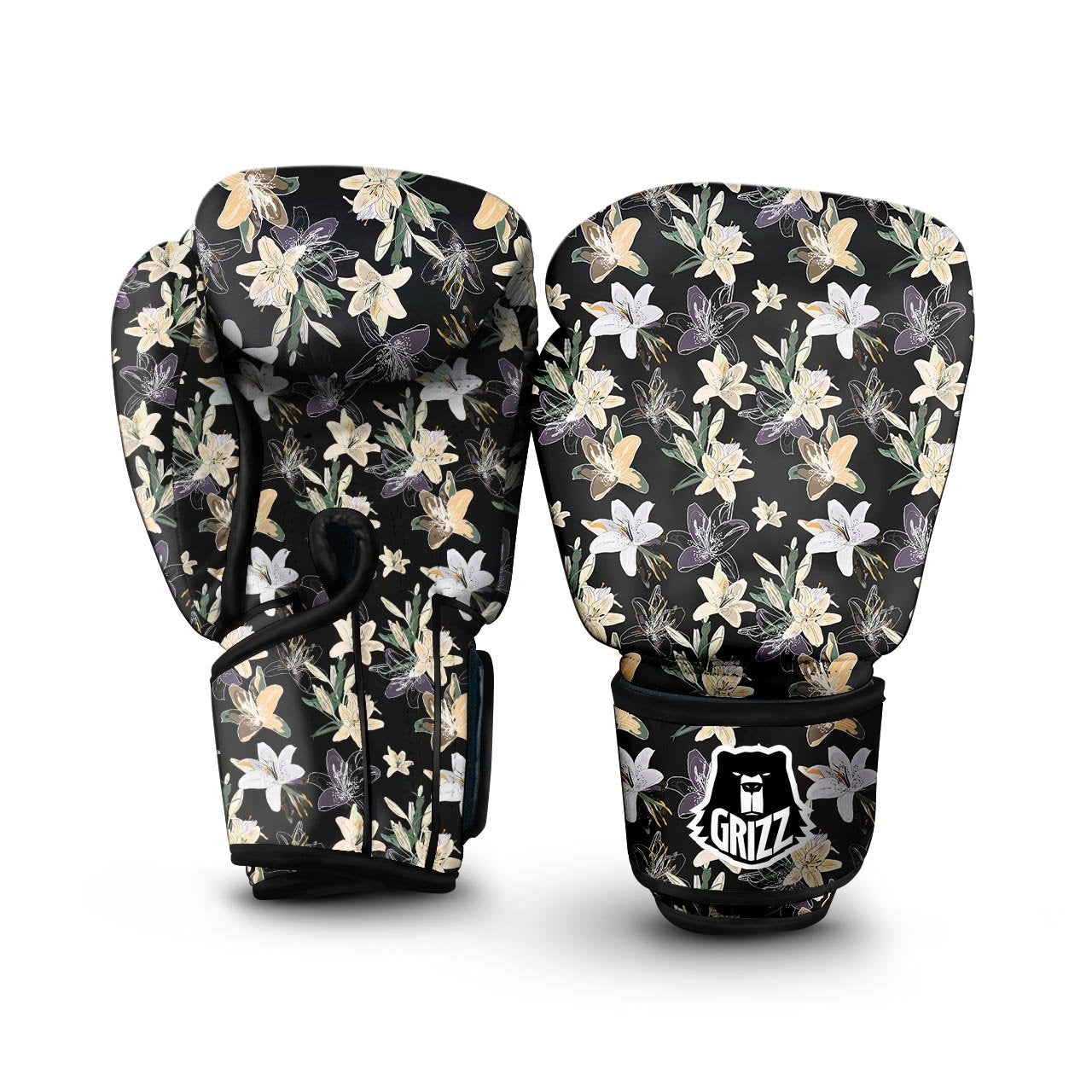 Flowers Spring Lily Print Pattern Boxing Gloves-grizzshop