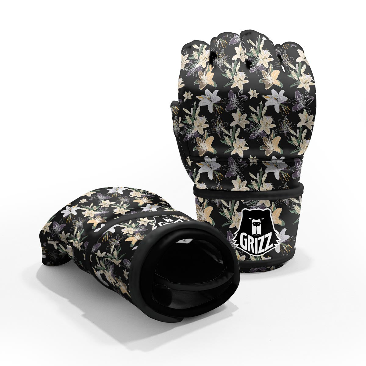 Flowers Spring Lily Print Pattern MMA Gloves-grizzshop