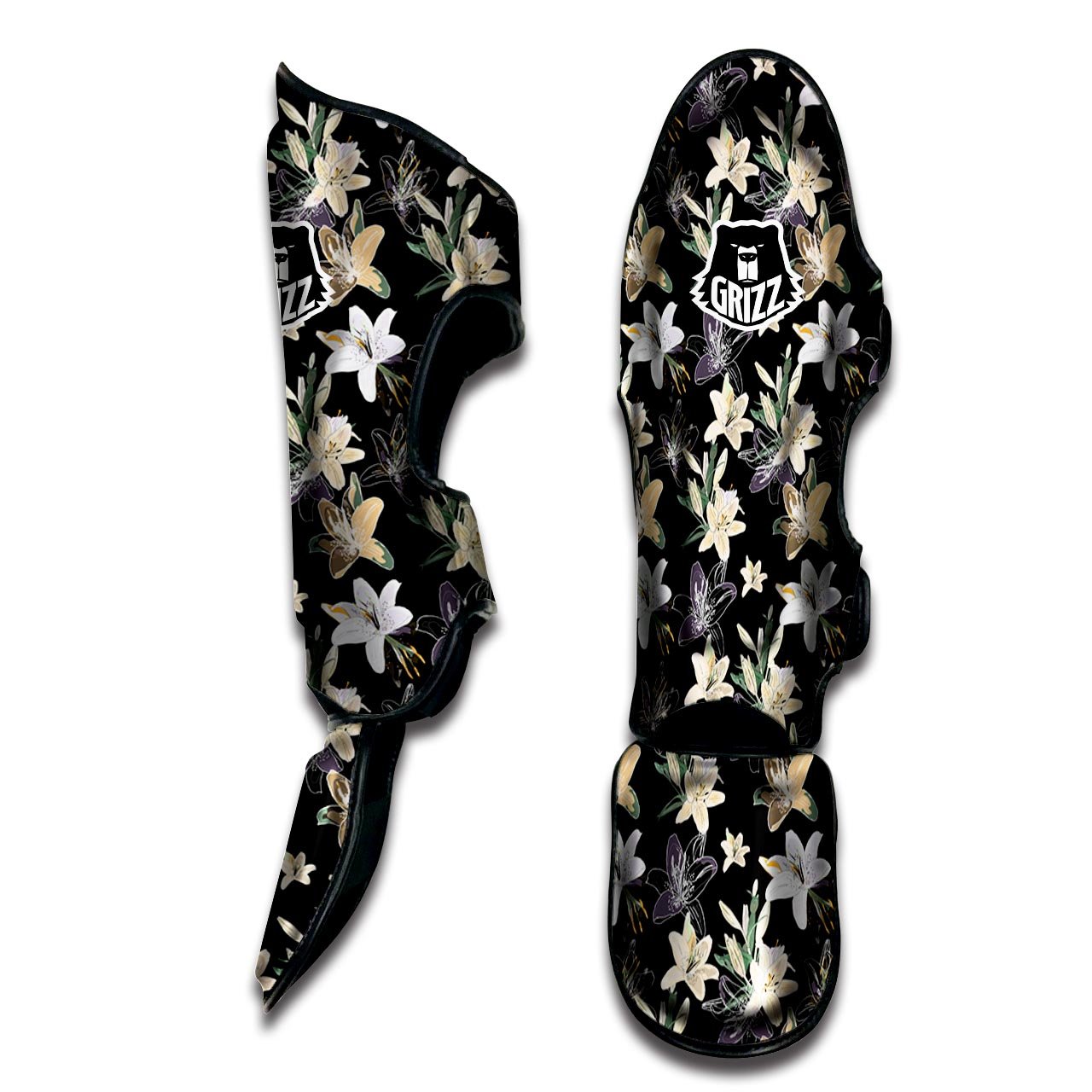 Flowers Spring Lily Print Pattern Muay Thai Shin Guards-grizzshop