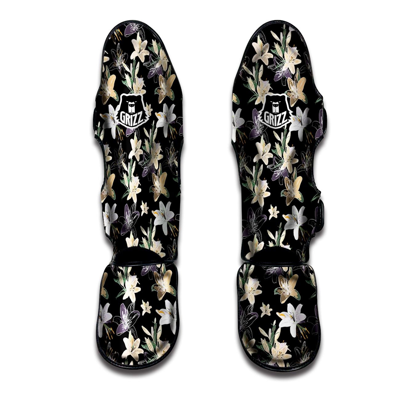 Flowers Spring Lily Print Pattern Muay Thai Shin Guards-grizzshop