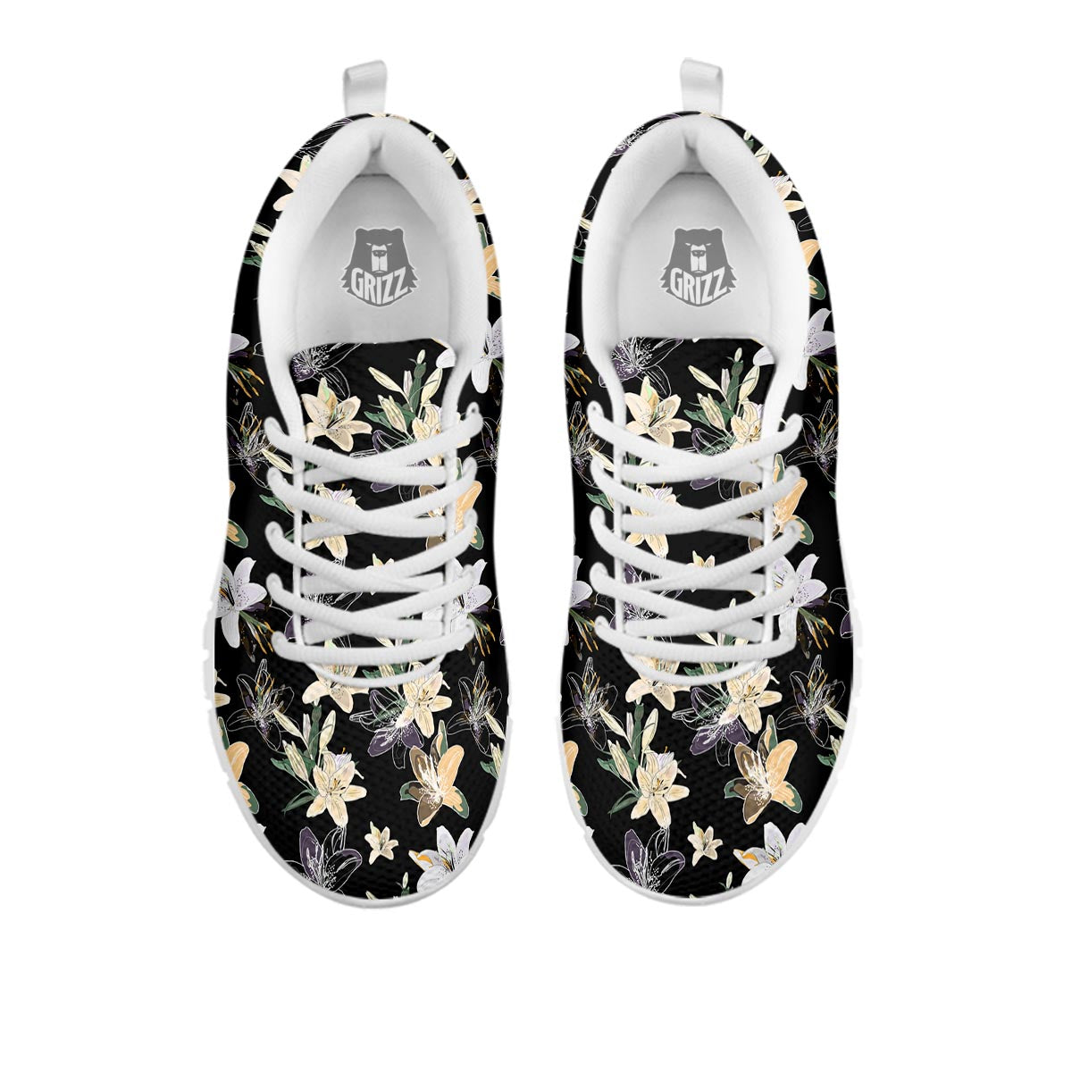 Flowers Spring Lily Print Pattern White Sneaker-grizzshop