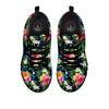 Flowers Tropical Print Pattern Black Sneaker-grizzshop