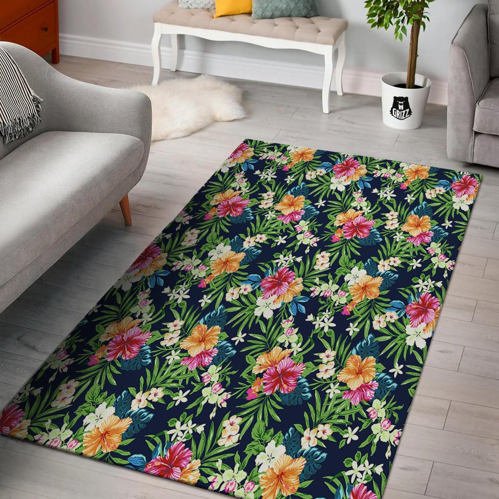 Flowers Tropical Print Pattern Floor Mat-grizzshop