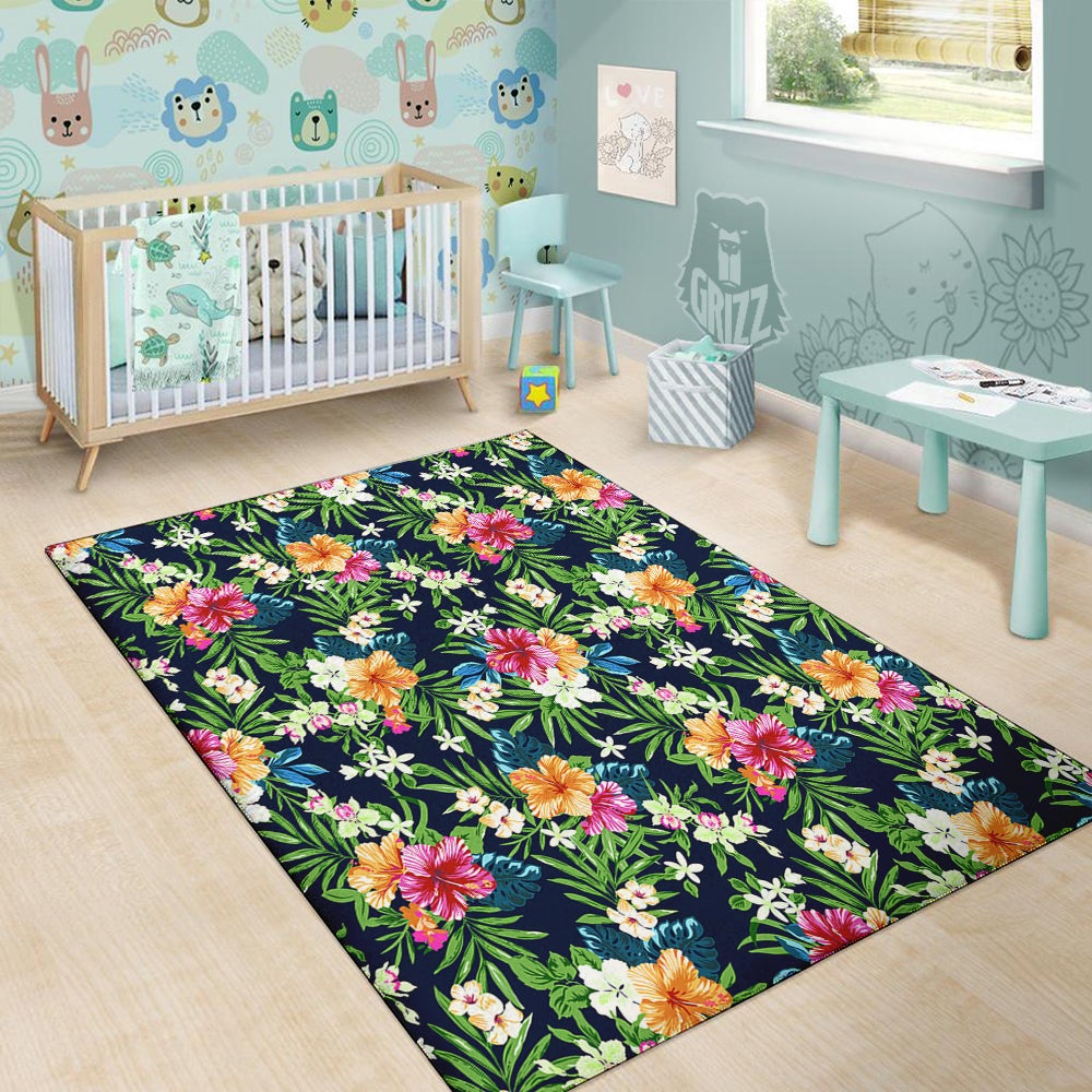 Flowers Tropical Print Pattern Floor Mat-grizzshop