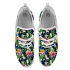 Flowers Tropical Print Pattern White Athletic Shoes-grizzshop