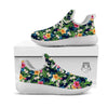 Flowers Tropical Print Pattern White Athletic Shoes-grizzshop