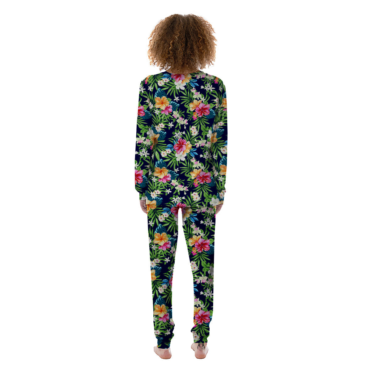 Flowers Tropical Print Pattern Women's Pajamas-grizzshop