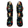 Flowers Yellow And Red Print Pattern Muay Thai Shin Guards-grizzshop