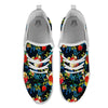 Flowers Yellow And Red Print Pattern White Athletic Shoes-grizzshop