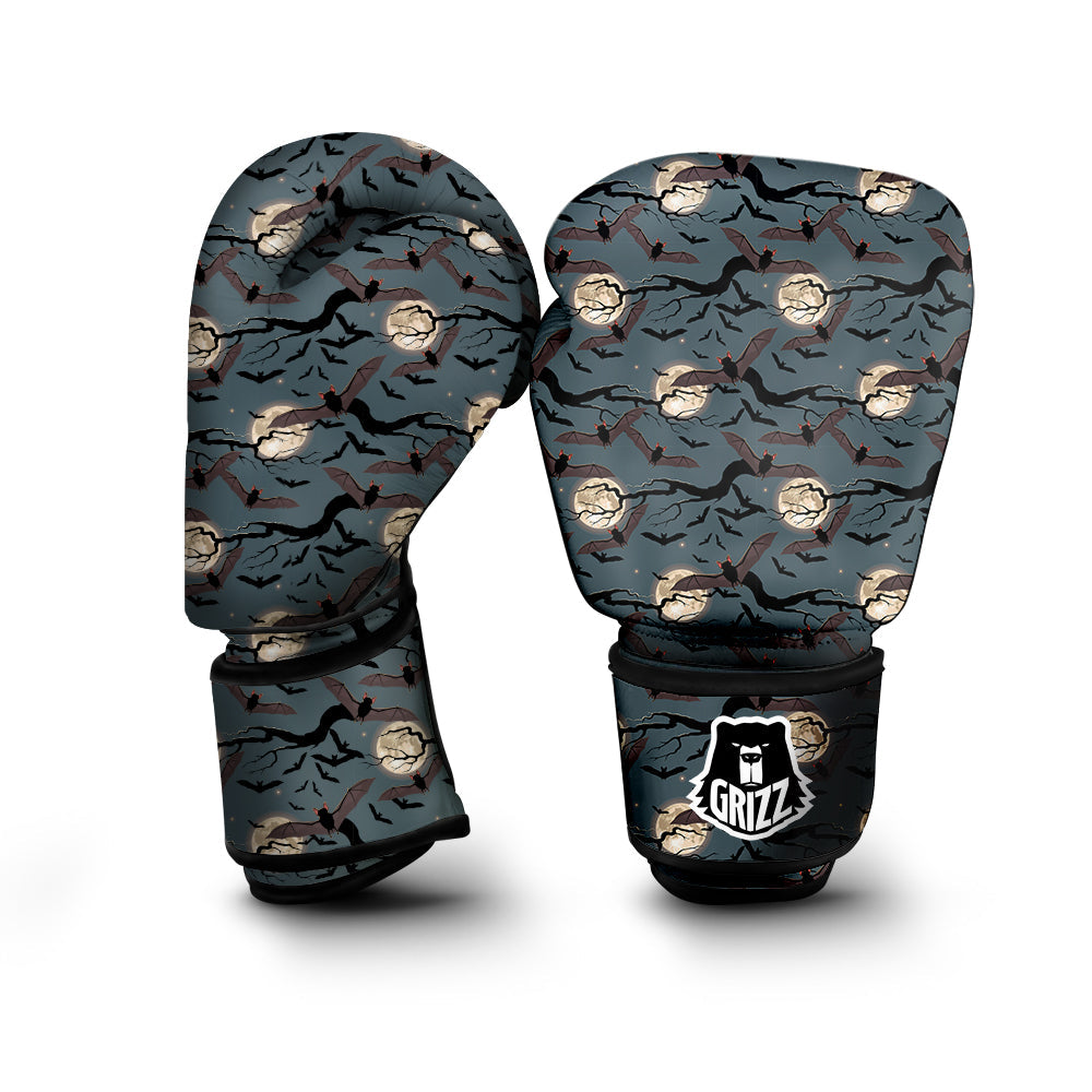 Flying Bat In The Moonlight Print Pattern Boxing Gloves-grizzshop