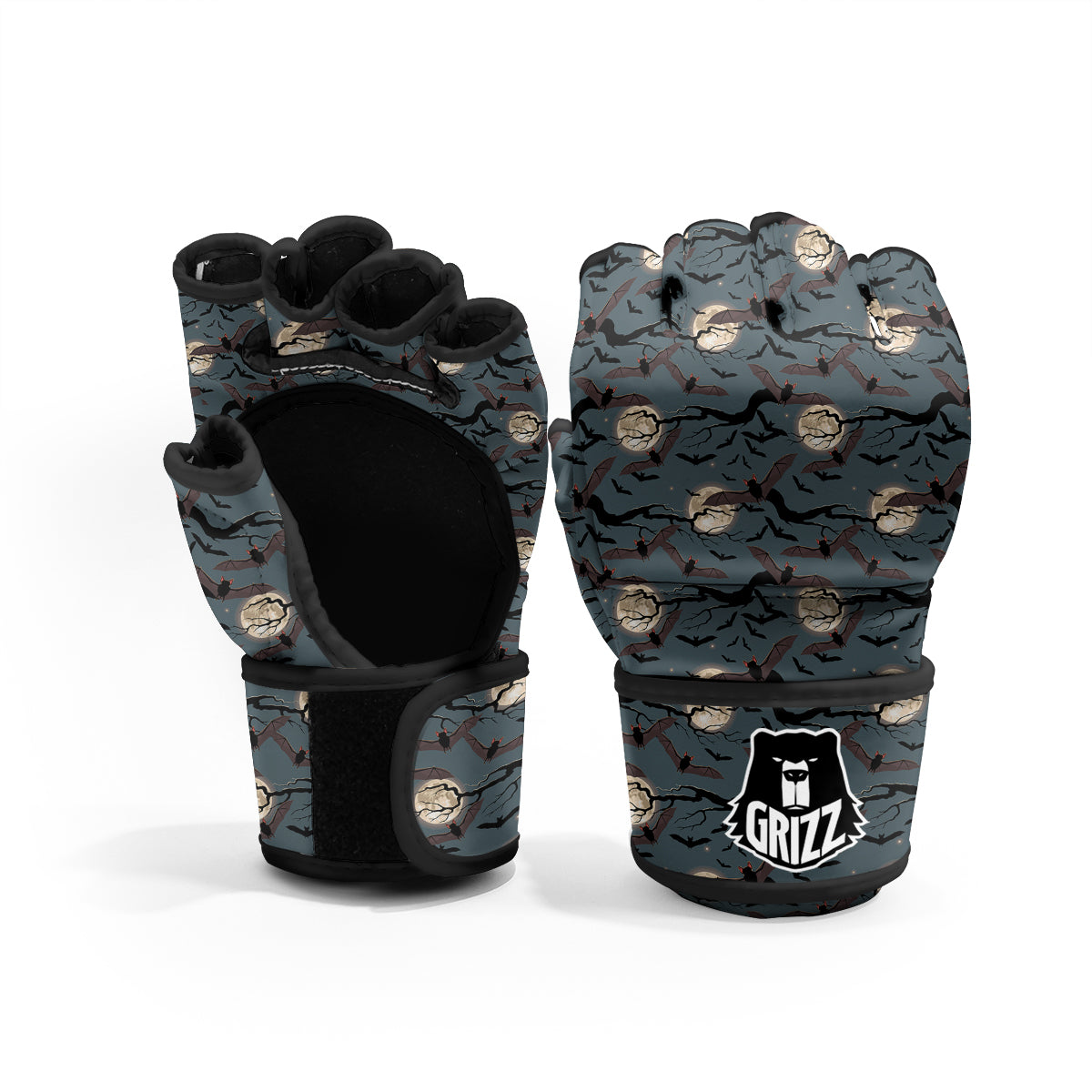 Flying Bat In The Moonlight Print Pattern MMA Gloves-grizzshop