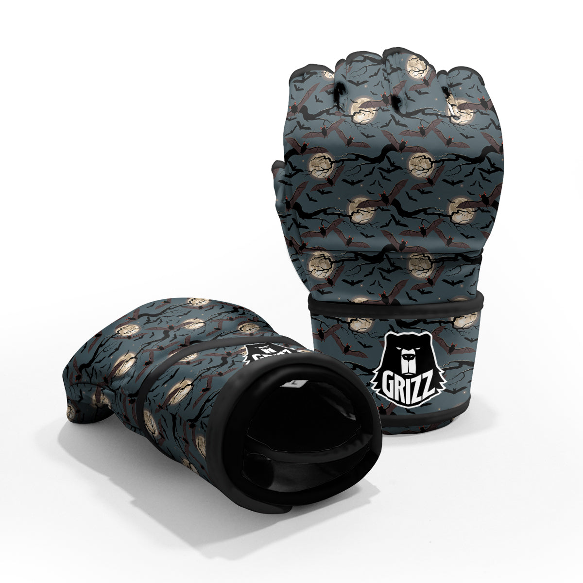 Flying Bat In The Moonlight Print Pattern MMA Gloves-grizzshop