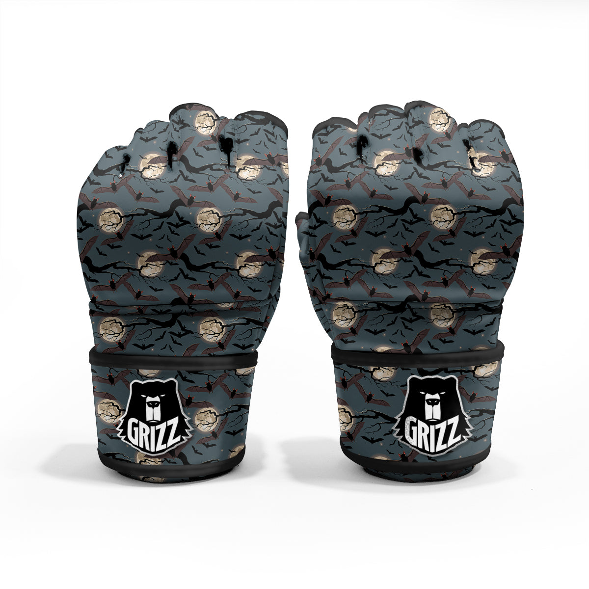 Flying Bat In The Moonlight Print Pattern MMA Gloves-grizzshop