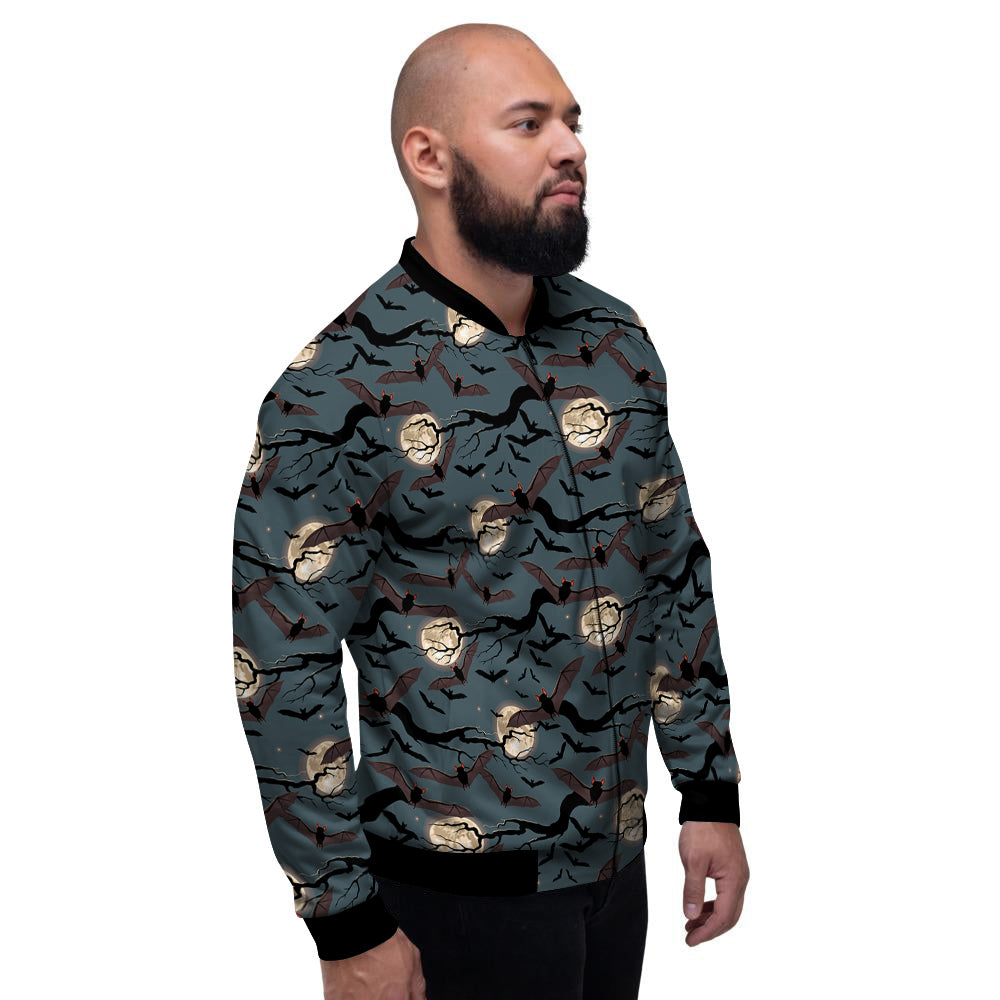 Flying Bat In The Moonlight Print Pattern Men's Bomber Jacket-grizzshop