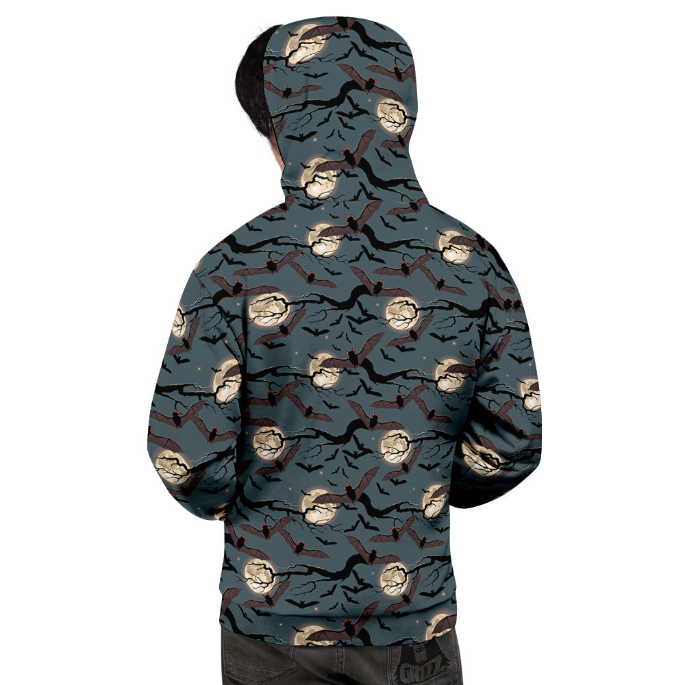 Flying Bat In The Moonlight Print Pattern Men's Hoodie-grizzshop