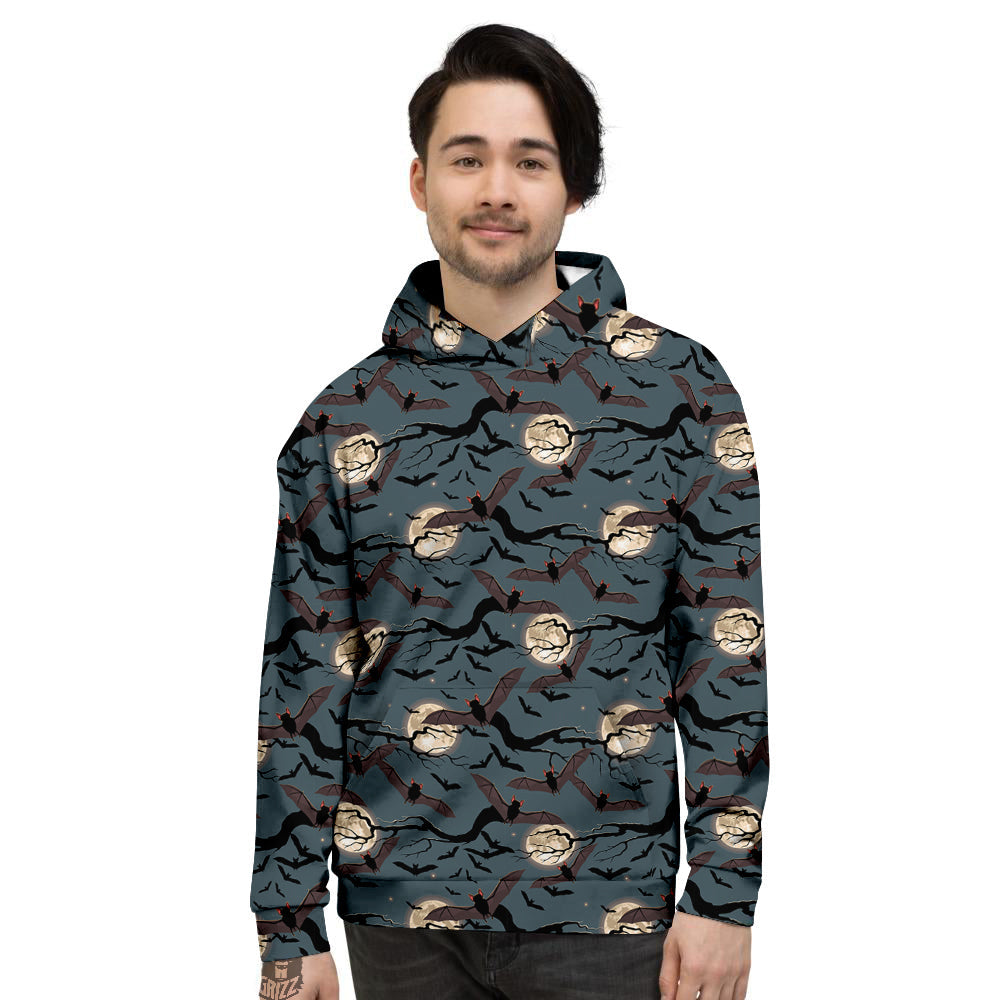 Flying Bat In The Moonlight Print Pattern Men's Hoodie-grizzshop