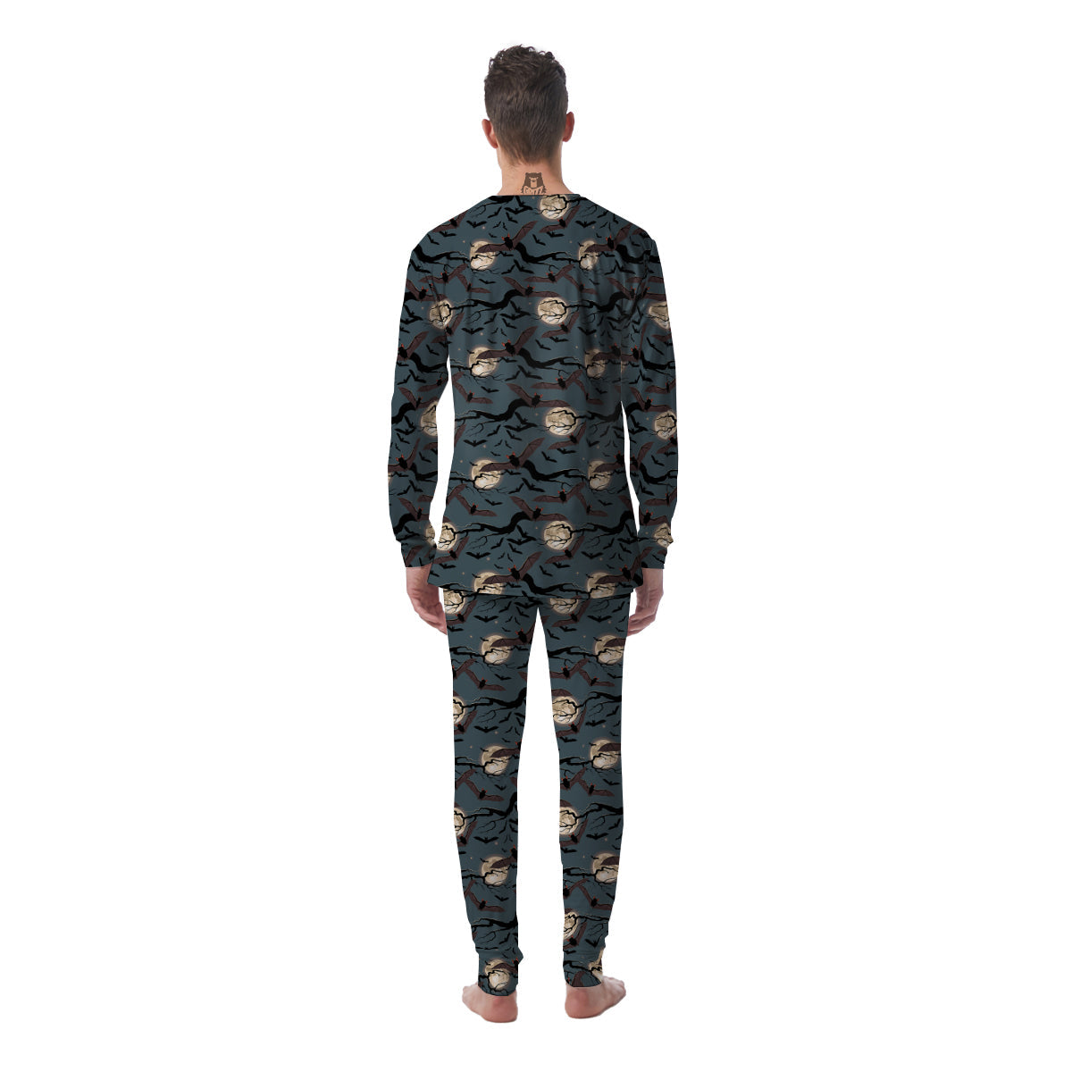 Flying Bat In The Moonlight Print Pattern Men's Pajamas-grizzshop