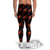 Flying Burning Guitars Print Pattern Men's Leggings-grizzshop