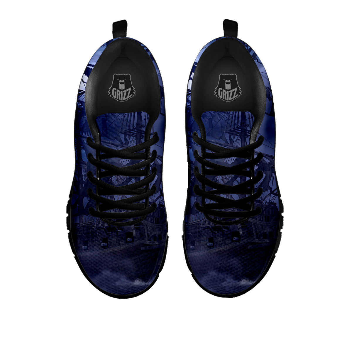 Flying Dutchman Ghost Pirate Ship Print Black Sneaker-grizzshop