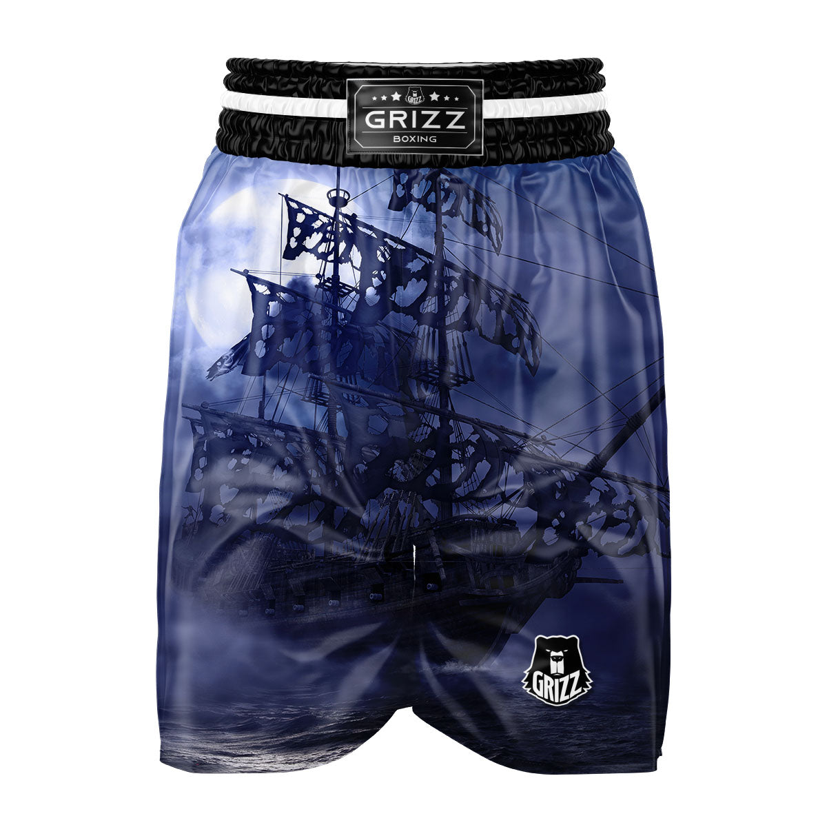 Flying Dutchman Ghost Pirate Ship Print Boxing Shorts-grizzshop