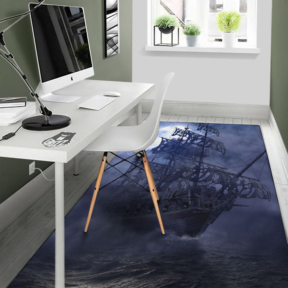 Flying Dutchman Ghost Pirate Ship Print Floor Mat-grizzshop