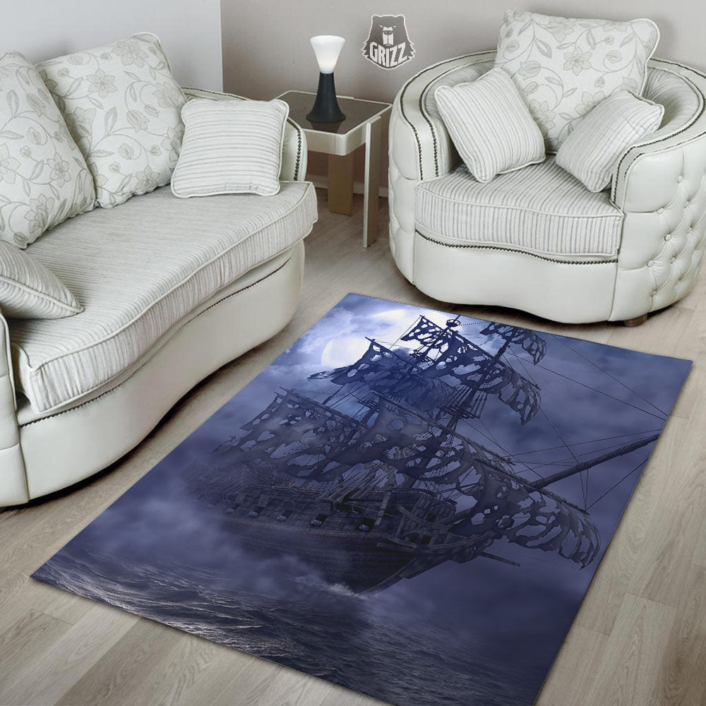 Flying Dutchman Ghost Pirate Ship Print Floor Mat-grizzshop