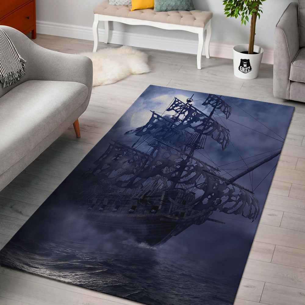 Flying Dutchman Ghost Pirate Ship Print Floor Mat-grizzshop