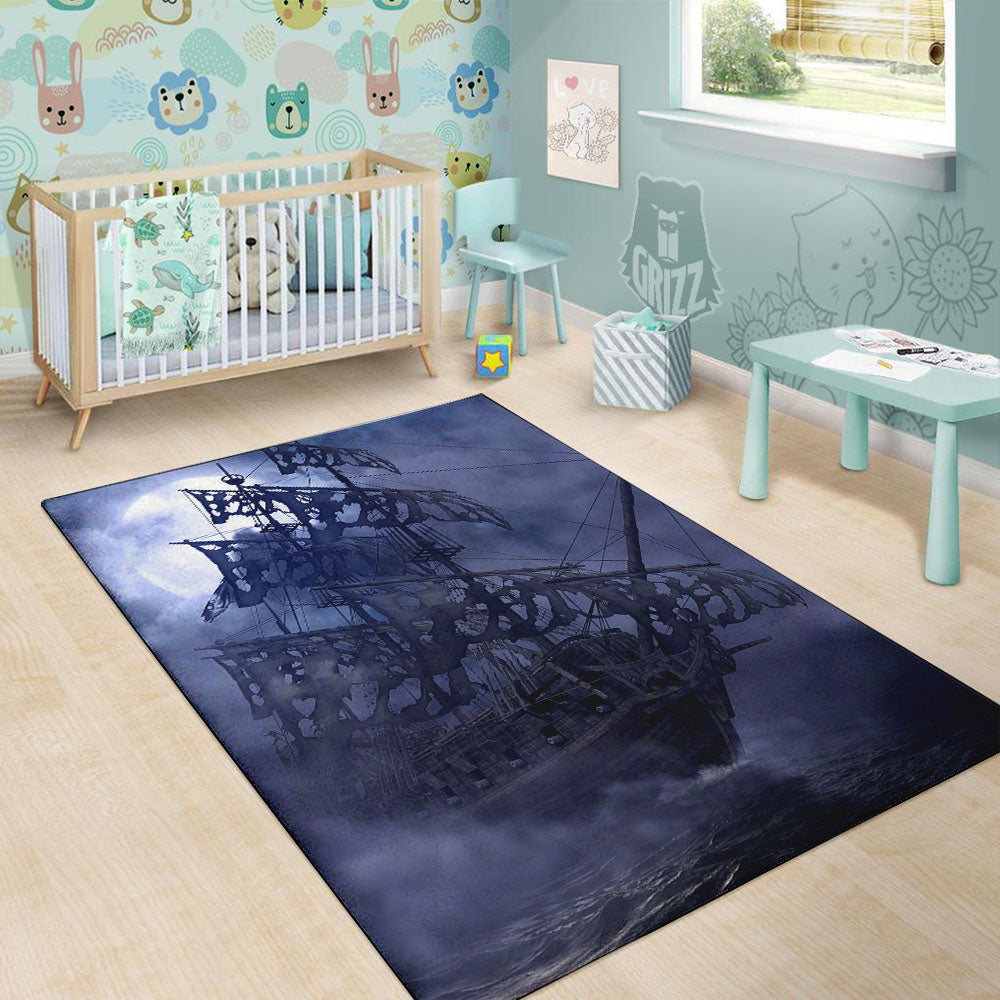 Flying Dutchman Ghost Pirate Ship Print Floor Mat-grizzshop