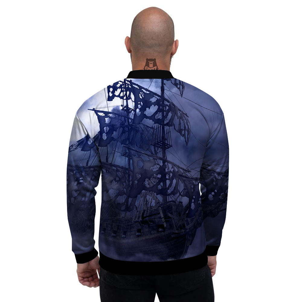 Flying Dutchman Ghost Pirate Ship Print Men's Bomber Jacket-grizzshop