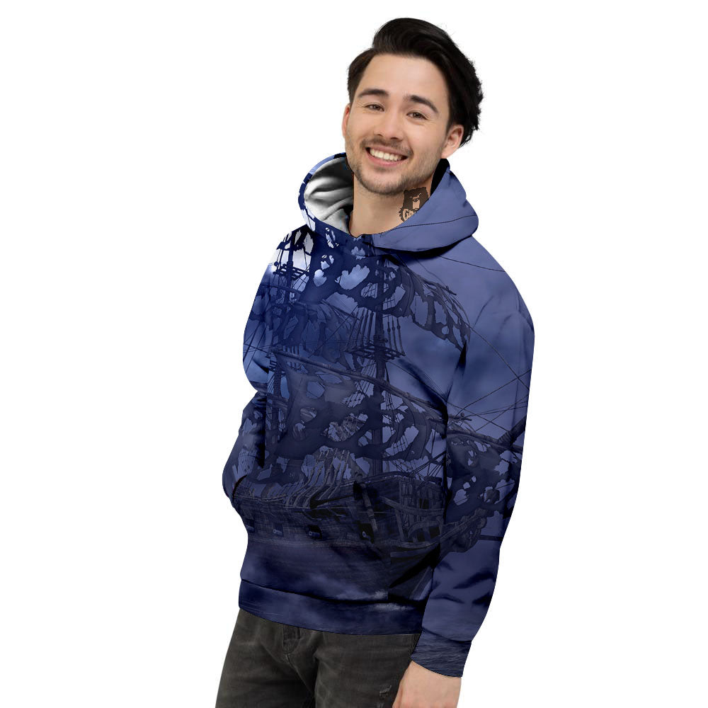 Flying Dutchman Ghost Pirate Ship Print Men's Hoodie-grizzshop