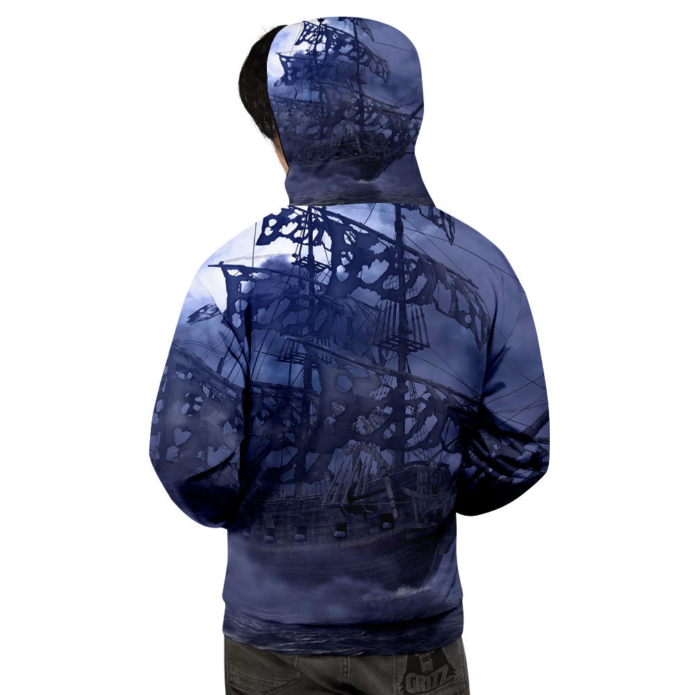 Flying Dutchman Ghost Pirate Ship Print Men's Hoodie-grizzshop