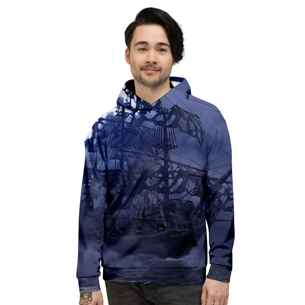 Flying Dutchman Ghost Pirate Ship Print Men's Hoodie-grizzshop