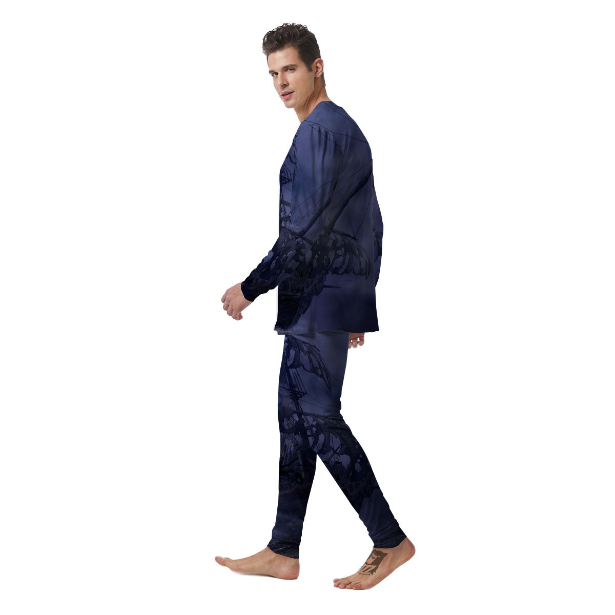 Flying Dutchman Ghost Pirate Ship Print Men's Pajamas-grizzshop