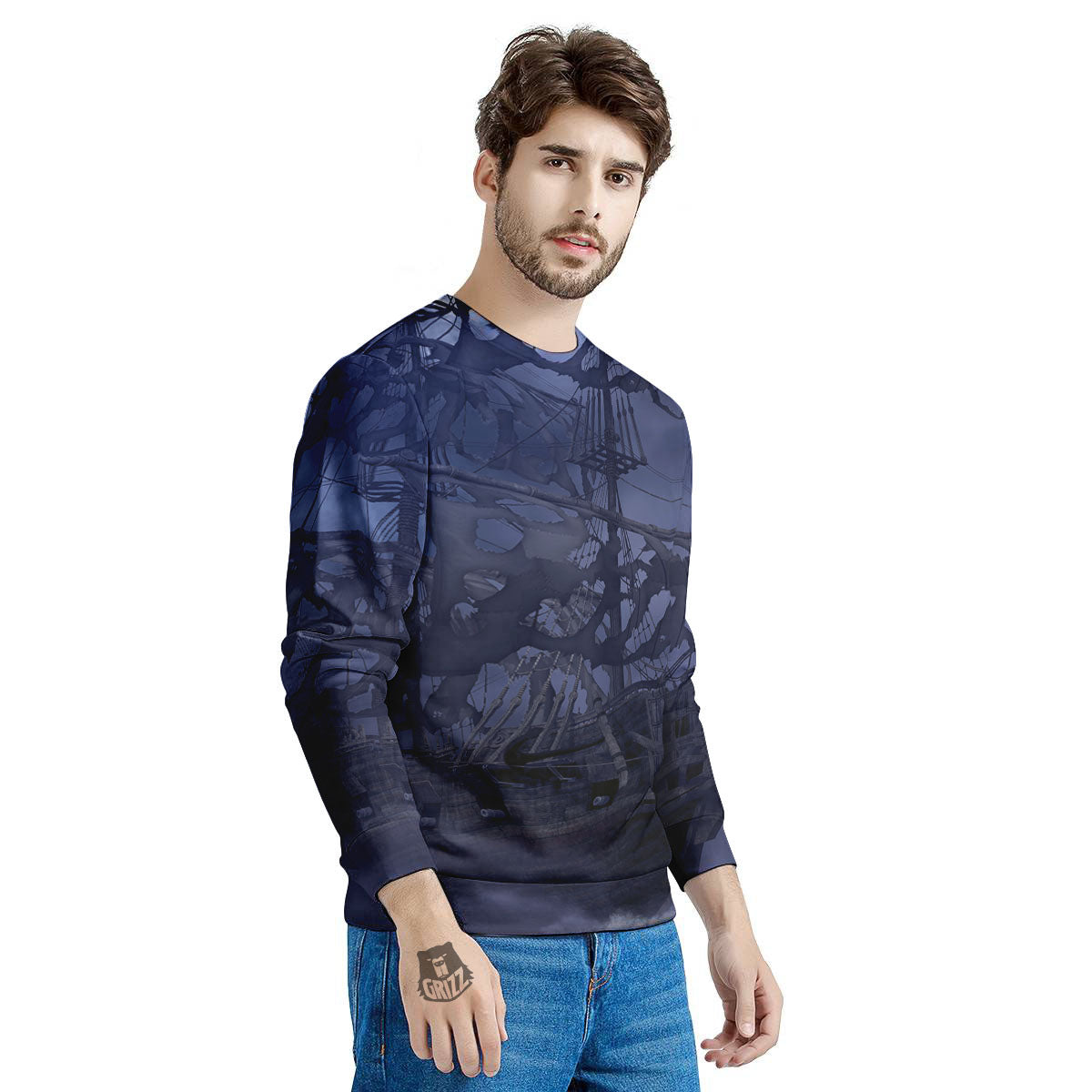 Flying Dutchman Ghost Pirate Ship Print Men's Sweatshirt-grizzshop