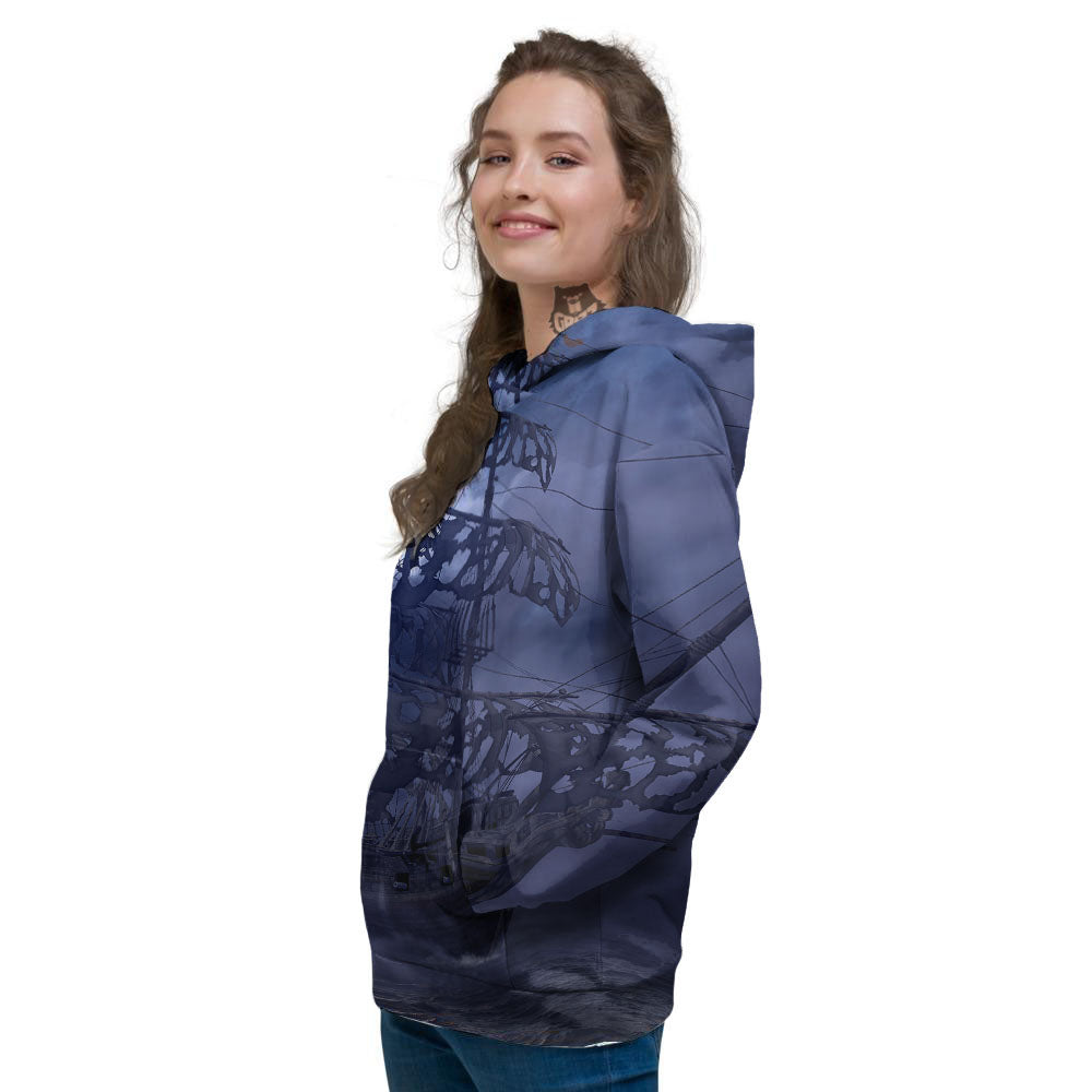 Flying Dutchman Ghost Pirate Ship Print Women's Hoodie-grizzshop