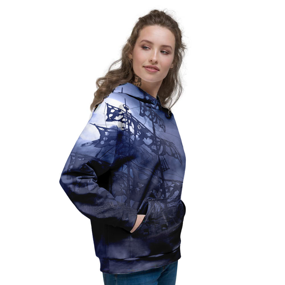 Flying Dutchman Ghost Pirate Ship Print Women's Hoodie-grizzshop