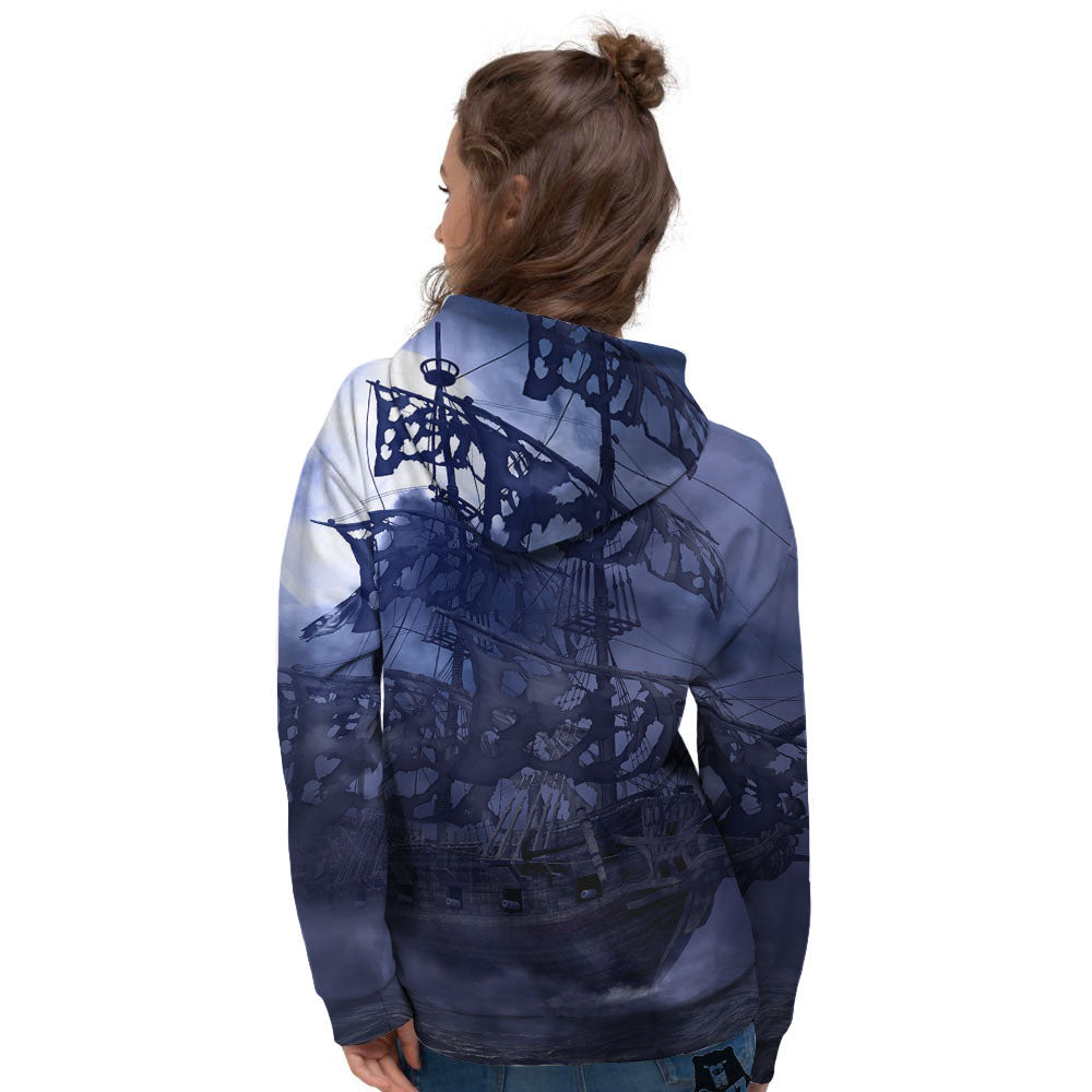 Flying Dutchman Ghost Pirate Ship Print Women's Hoodie-grizzshop