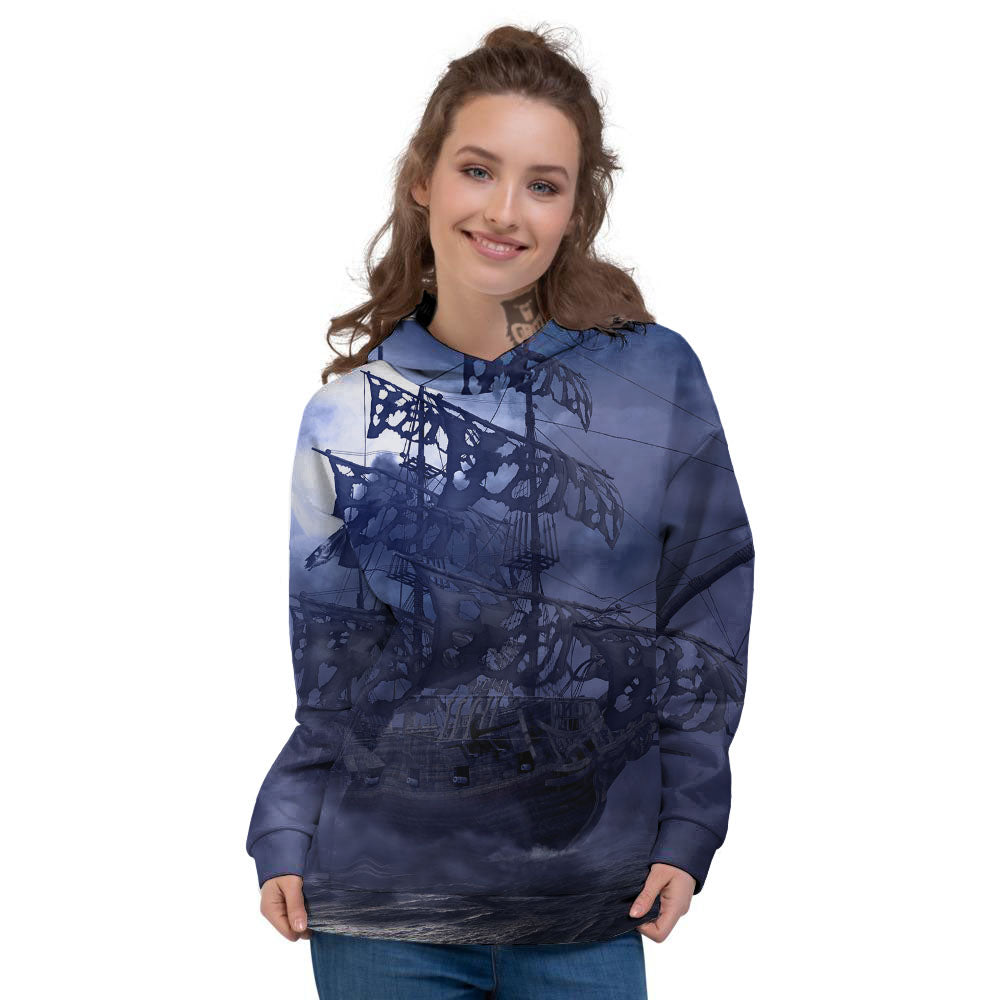 Flying Dutchman Ghost Pirate Ship Print Women's Hoodie-grizzshop