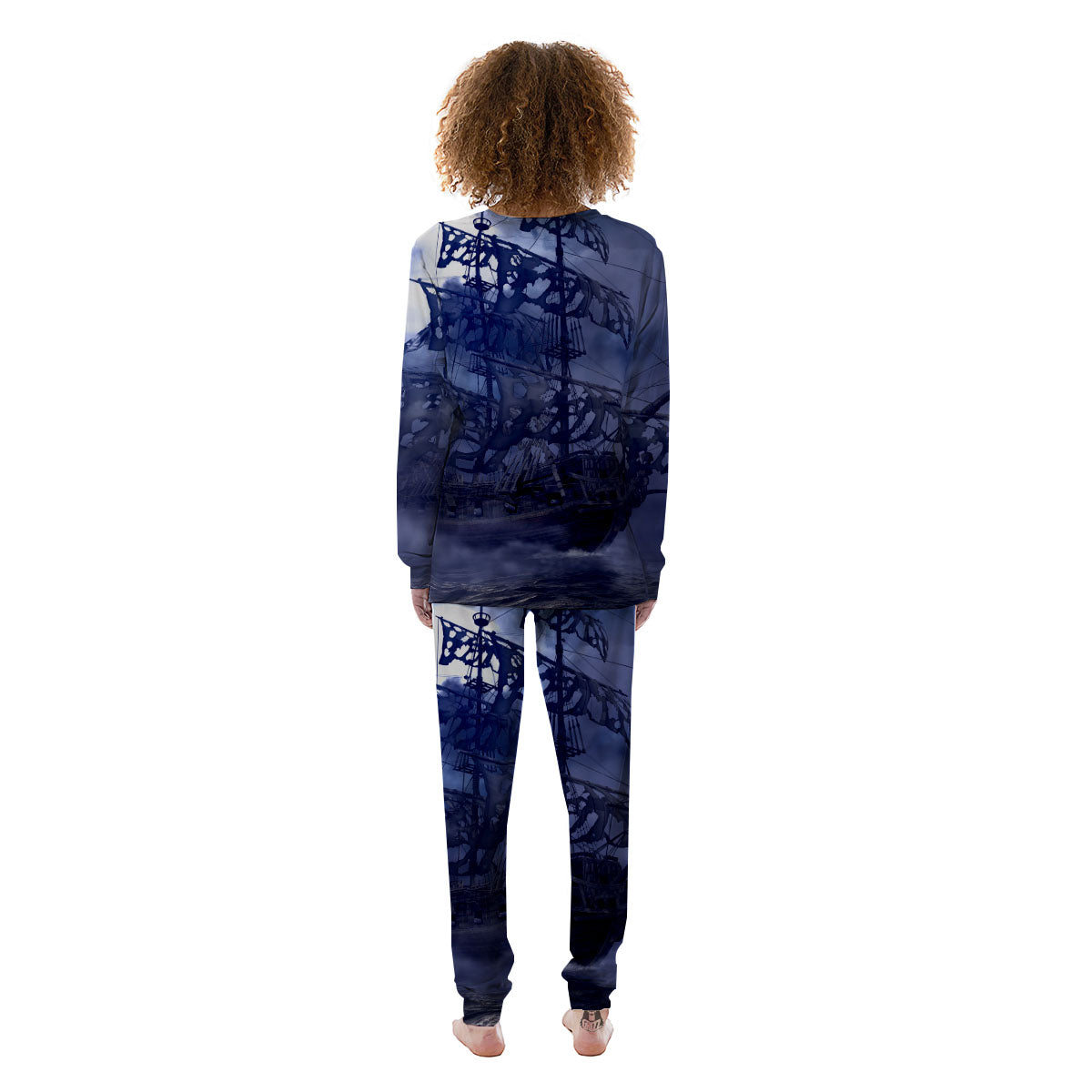 Flying Dutchman Ghost Pirate Ship Print Women's Pajamas-grizzshop