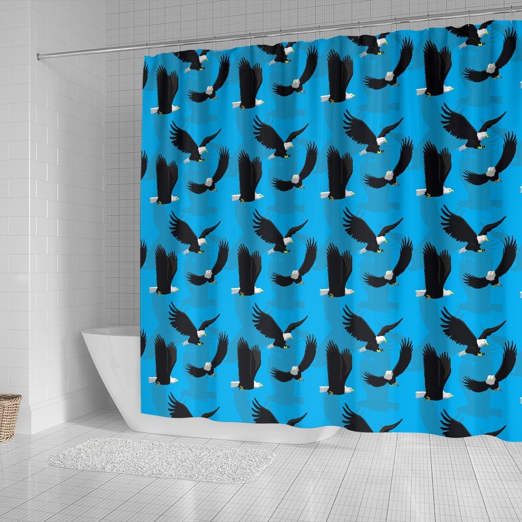 Flying Eagle Pattern Print Bathroom Shower Curtain-grizzshop