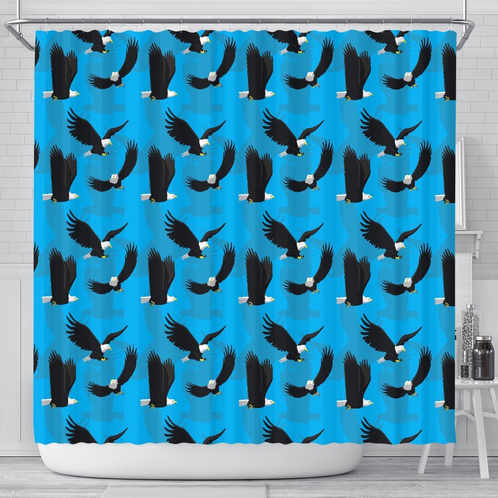 Flying Eagle Pattern Print Bathroom Shower Curtain-grizzshop