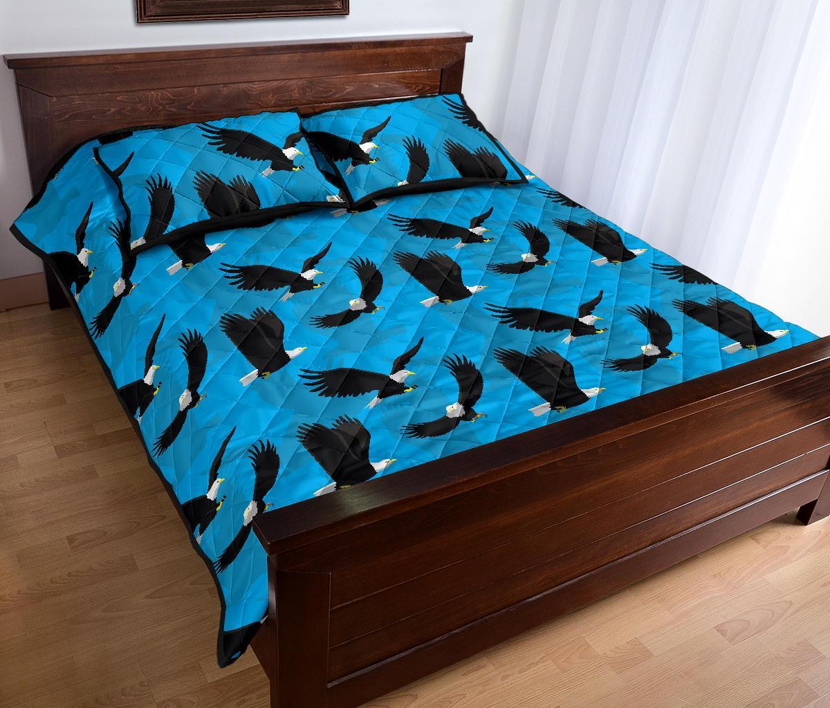 Flying Eagle Pattern Print Bed Set Quilt-grizzshop