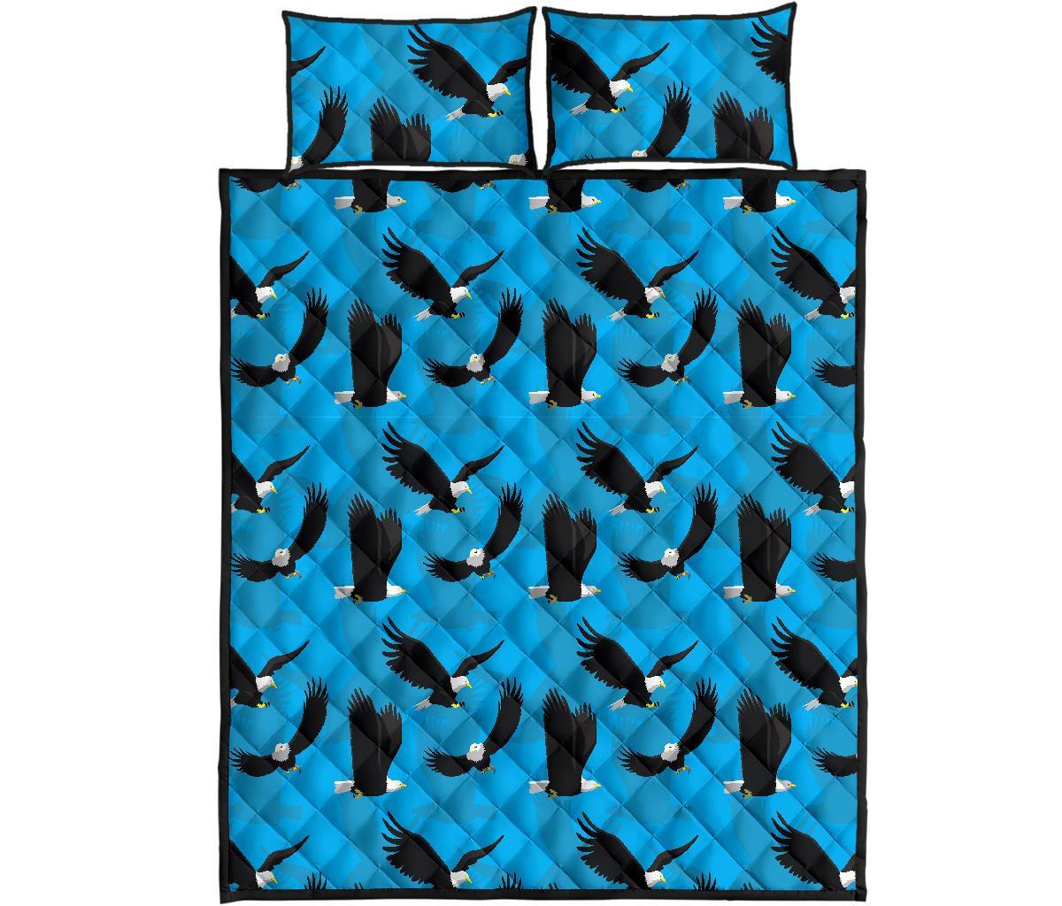 Flying Eagle Pattern Print Bed Set Quilt-grizzshop