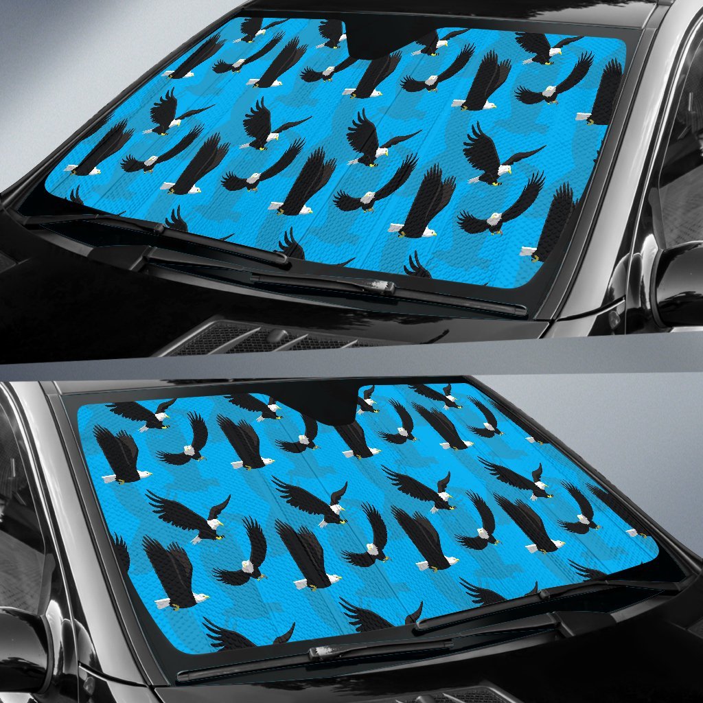 Flying Eagle Pattern Print Car Sun Shade-grizzshop