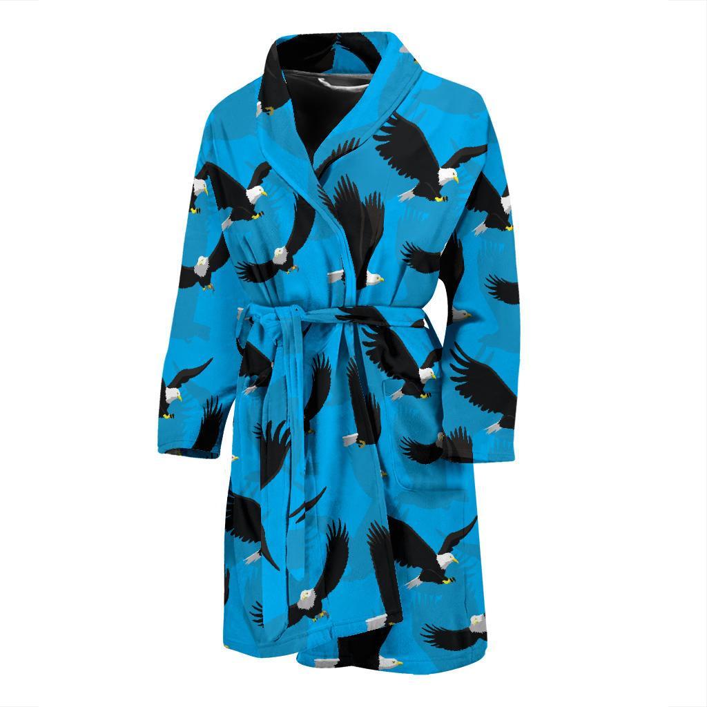 Flying Eagle Pattern Print Men Long Robe-grizzshop