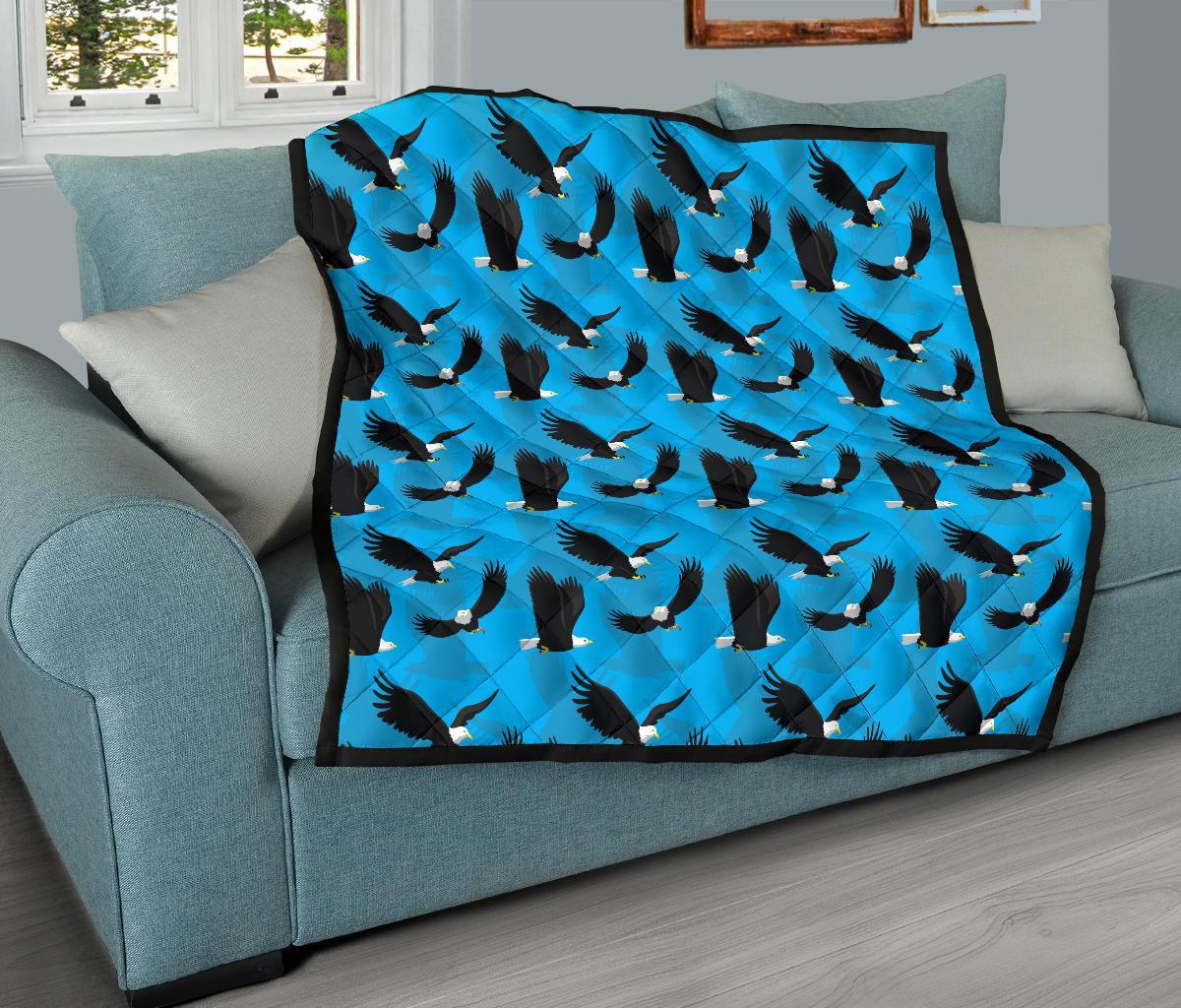 Flying Eagle Pattern Print Quilt-grizzshop