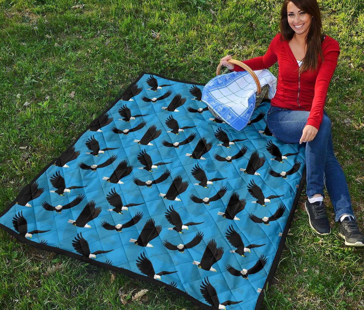 Flying Eagle Pattern Print Quilt-grizzshop